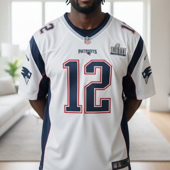 NIKE BRADY NEW ENGLAND PATRIOTS SUPER BOWL LIII 53 WHITE NFL ON FIELD JERSEY XXL - Picture 1 of 11